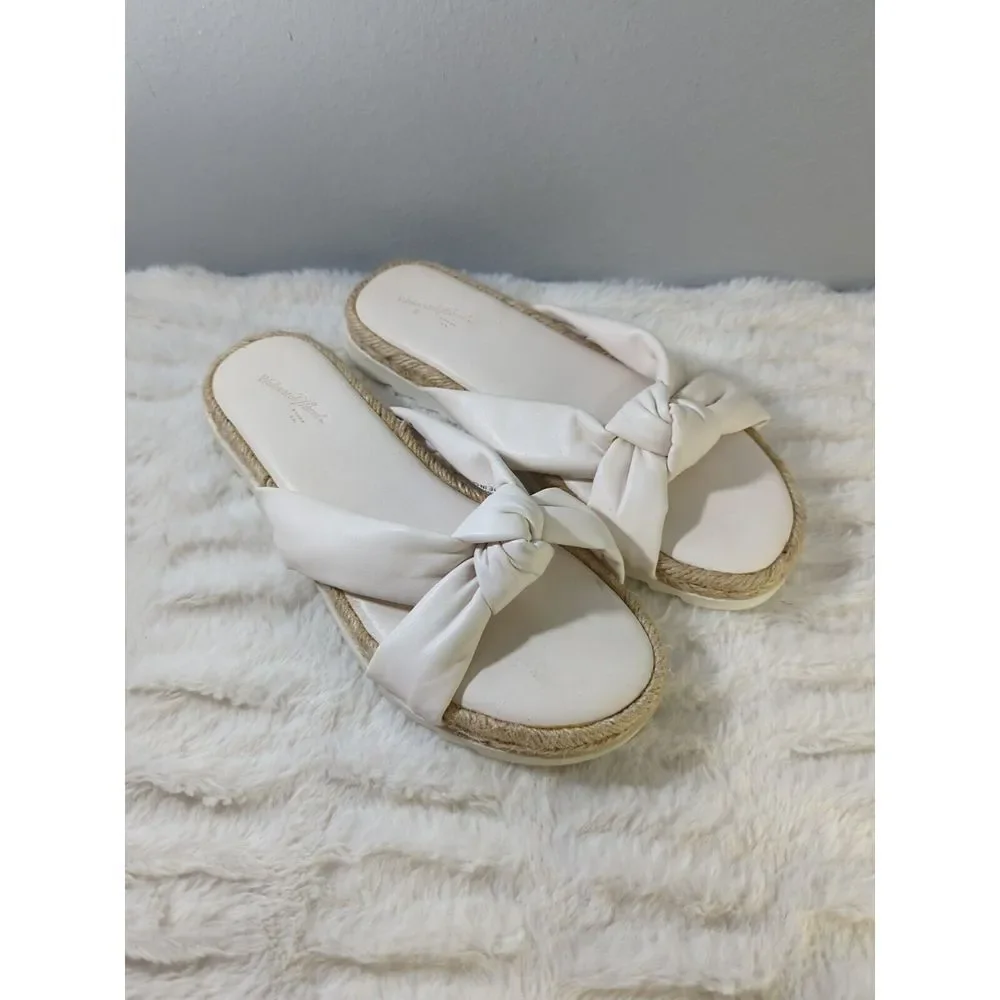 Universal Thread Women's Dena Knotted Espadrille Sandals Off‎ White Size 6 1/2